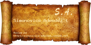 Simonovics Adeodát névjegykártya